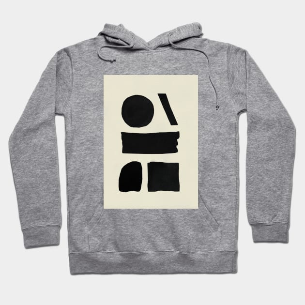 Black Paint Shapes Hoodie by OZOROZO